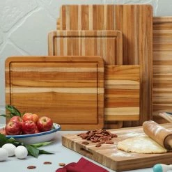 TeakHaus Edge Grain Cutting Board W/Small Board + Juice Canal (Rectangle) | 16" X 12" X 1.25" 10 TeakHaus Edge Grain Cutting Board W/Small Board + Juice Canal (Rectangle) | 16" X 12" X 1.25" -Knife Sets Shop 01.9 traditional 1