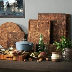 TeakHaus End Grain Cutting/Serving Board W/Hand Grip + Juice Canal (Rectangle) | 16" X 12" X 1.5" -Knife Sets Shop 03.2 butcher