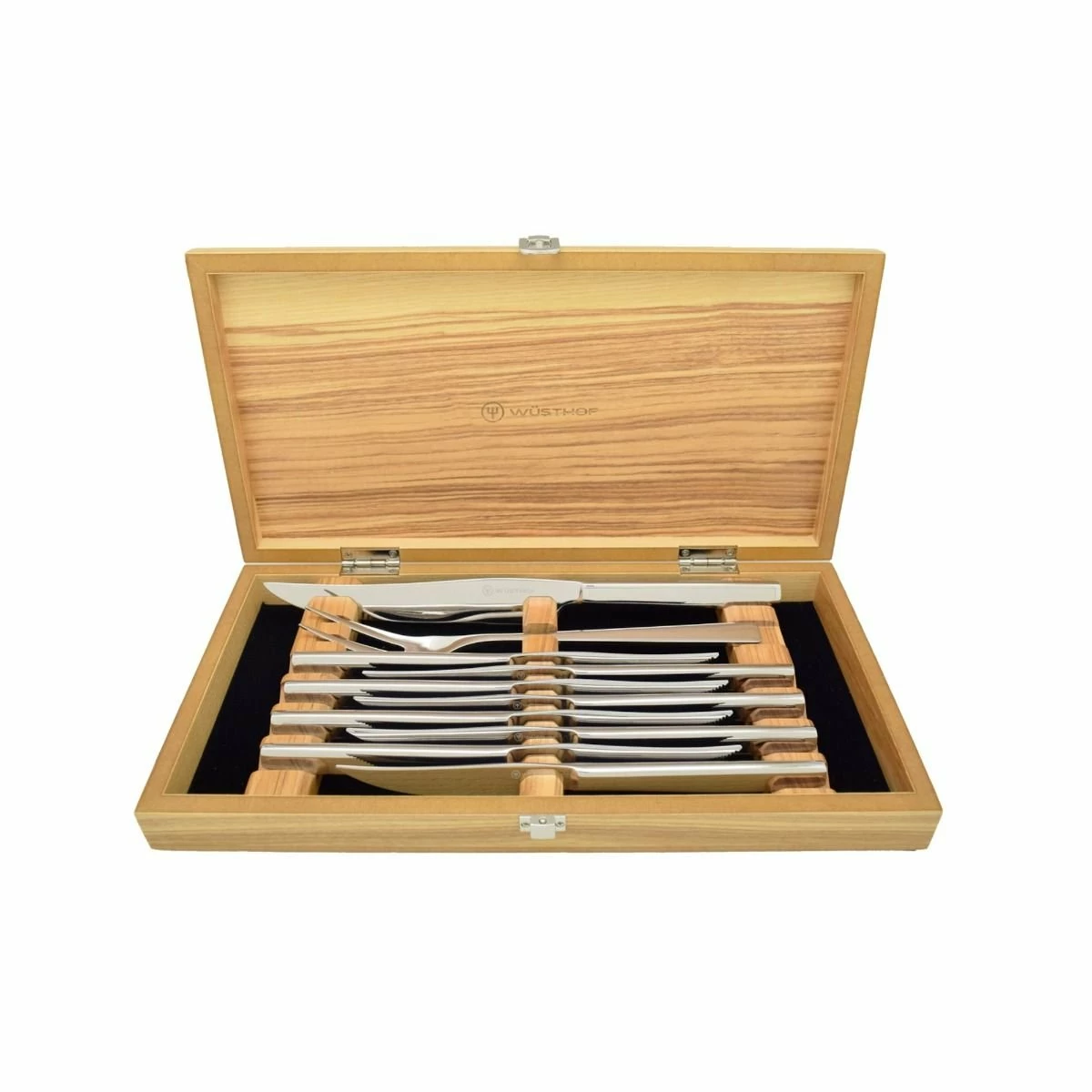 Wusthof Cutlery Wusthof 10-Piece Stainless Mignon Steak Knife & Carving Set | Olivewood