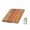 TeakHaus Edge Grain Cutting Board W/Hand Grip + Juice Canal (Rectangle) | 20" X 15" X 1.5" With Board Seasoning Stick -Knife Sets Shop 109 pt2