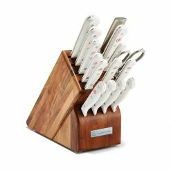 Wusthof Cutlery Wusthof Gourmet 16-Piece Knife Block Set | White Handles