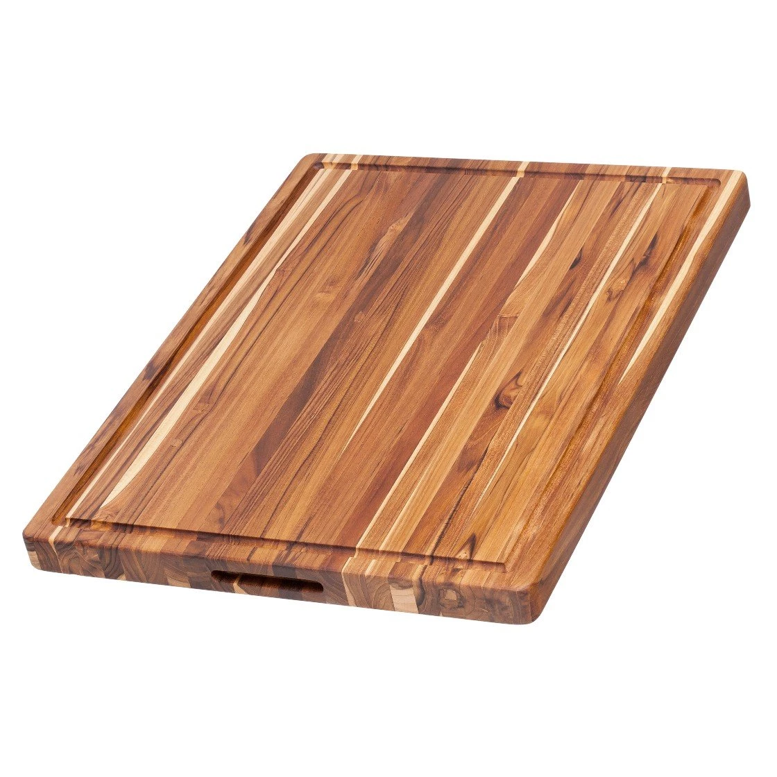 TeakHaus Edge Grain Cutting Board W/Hand Grip + Juice Canal (Rectangle) | 20" X 15" X 1.5" 3 TeakHaus Edge Grain Cutting Board W/Hand Grip + Juice Canal (Rectangle) | 20" X 15" X 1.5"
