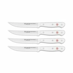 Wusthof Cutlery Wusthof Gourmet 4-Piece Steak Knife Set | White Handles