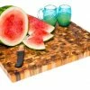 TeakHaus End Grain Carving Board W/Hand Grip + Juice Canal (Rectangle) | 24" X 18" X 1.5"