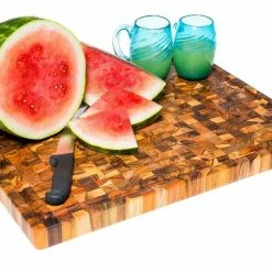 TeakHaus End Grain Carving Board W/Hand Grip + Juice Canal (Rectangle) | 24" X 18" X 1.5"