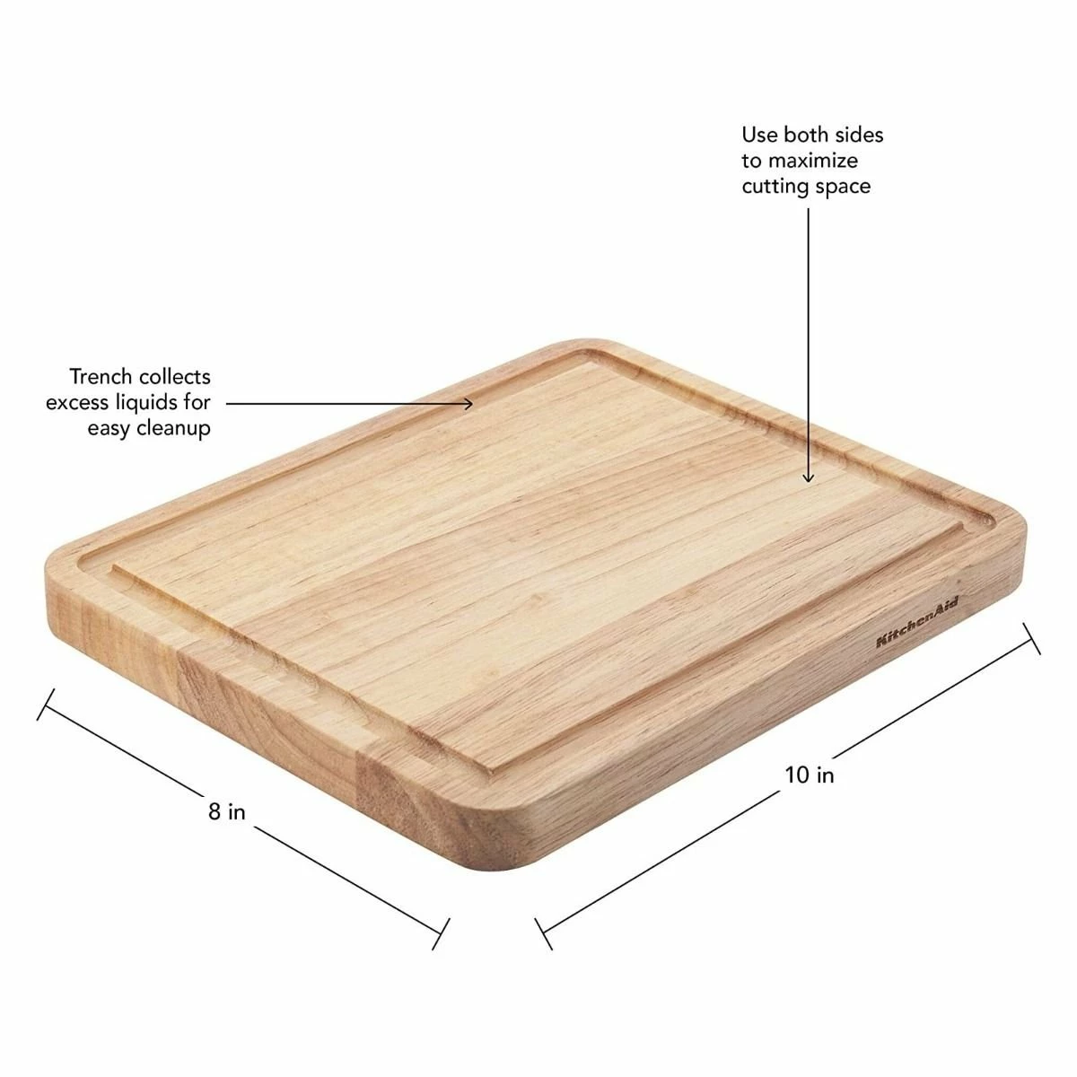 KitchenAid Non-Electrics KitchenAid Classic Wood Cutting Board | 8" X 10" 4 KitchenAid Non-Electrics KitchenAid Classic Wood Cutting Board | 8" X 10" - Image 2