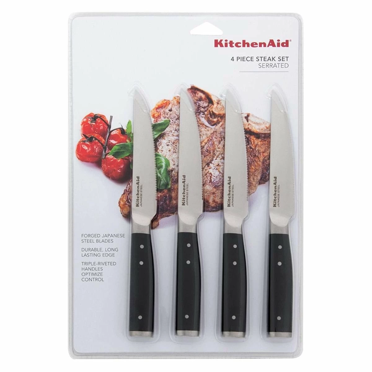 KitchenAid Non-Electrics KitchenAid Gourmet Forged 4-Piece 4.5" Steak Knife Set | Serrated 6 KitchenAid Non-Electrics KitchenAid Gourmet Forged 4-Piece 4.5" Steak Knife Set | Serrated - Image 4