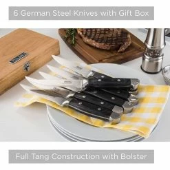 Viking 6-Piece Steak Knife Set With Box | Black -Knife Sets Shop 81tggybtw l. ac sl1500
