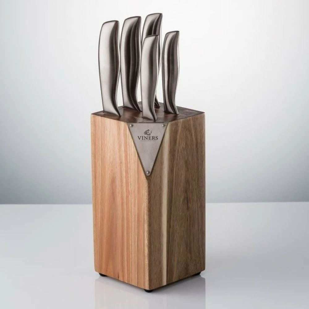 Viners 5-Piece Knife Block Set | Acacia 6 Viners 5-Piece Knife Block Set | Acacia - Image 4