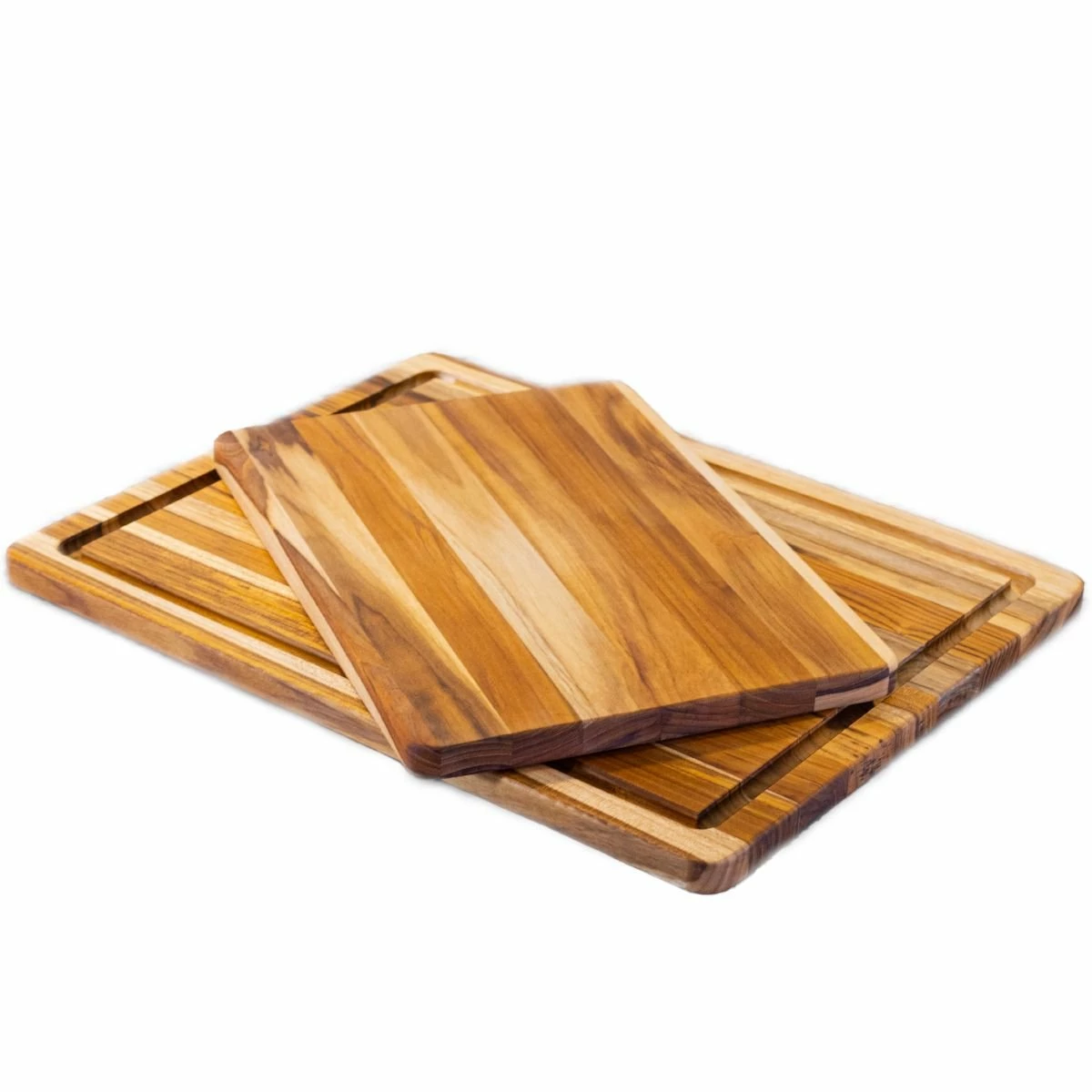 TeakHaus Edge Grain Essential Cutting Boards (Set Of 2) | 18" X 14" & 14" X 10" 3 TeakHaus Edge Grain Essential Cutting Boards (Set Of 2) | 18" X 14" & 14" X 10"