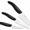 Kyocera Revolution Black & White Ceramic 3-Piece Knife Set -Knife Sets Shop fk 3pc whbk