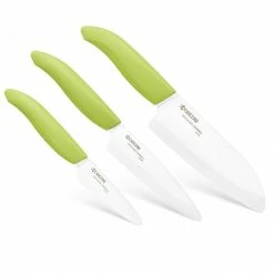 Kyocera Revolution Green & White Ceramic 3-Piece Knife Set