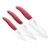 Kyocera Revolution Red & White Ceramic 3-Piece Knife Set -Knife Sets Shop fk 3pc whrd