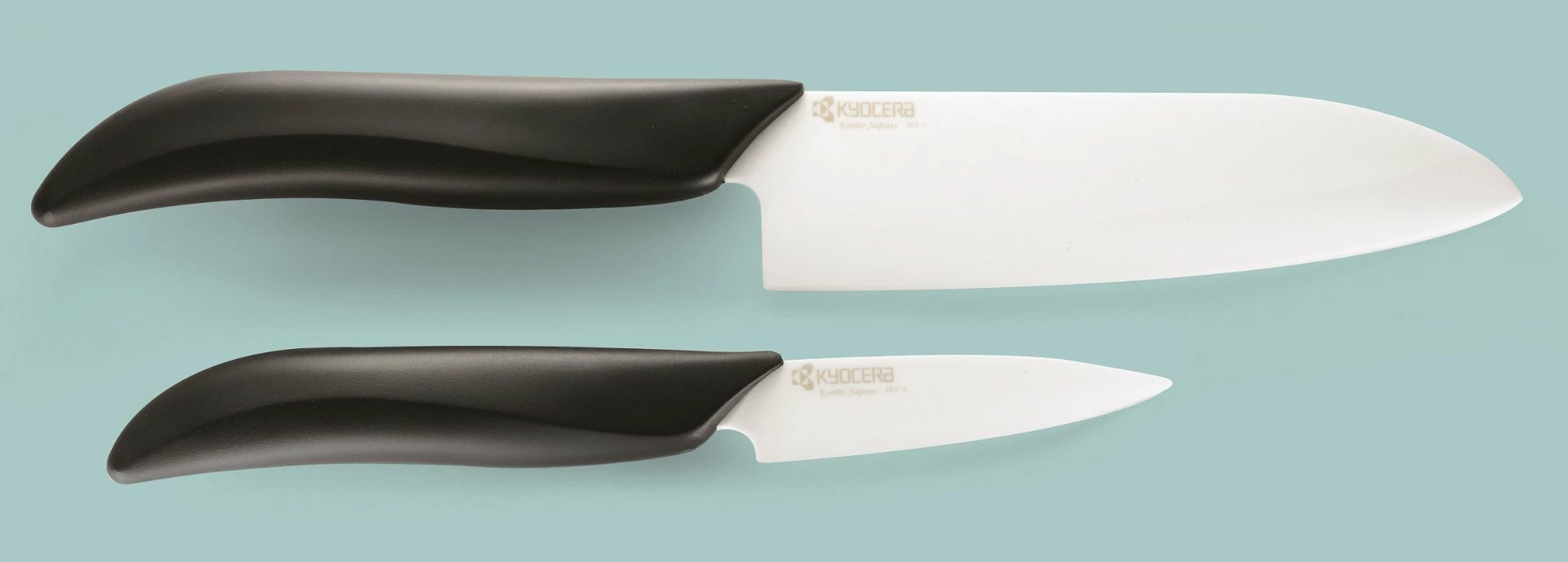 Kyocera Ceramic Knife Set 2 PC - 5.5" Santoku & 3" Paring Black Handle/White Blade 4 Kyocera Ceramic Knife Set 2 PC - 5.5" Santoku & 3" Paring Black Handle/White Blade - Image 2