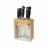 Mercer Cutlery Genesis 6-Piece Knife Block Set | Beechwood & Glass -Knife Sets Shop m20050