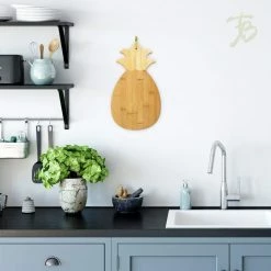 Totally Bamboo Pineapple Shaped Serving & Cutting Board | 14.375" X 7.5" -Knife Sets Shop pineapple shaped serving and