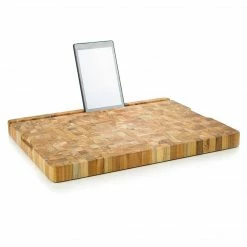 TeakHaus End Grain Smart Board (Large) | 20" X 15" X 1.5" -Knife Sets Shop tablet teak board