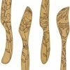 Talisman Designs 7" Beechwood Cheese Knife Set (4 Pieces) -Knife Sets Shop talisman designs laser etched cheese spreader set of 4 2301 compressed