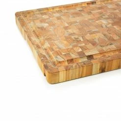 TeakHaus End Grain Smart Board (Large) | 20" X 15" X 1.5" -Knife Sets Shop teak board detail